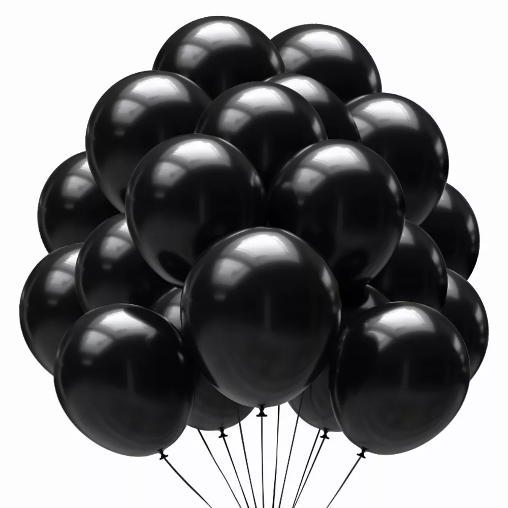 Paquete 576 Globos Latex Negros Decorativos #12 Fiestas Y Bodas