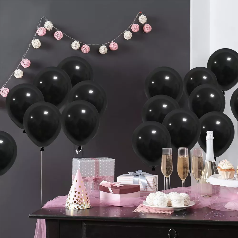 Foto 4 | Paquete 576 Globos Latex Negros Decorativos #12 Fiestas Y Bodas