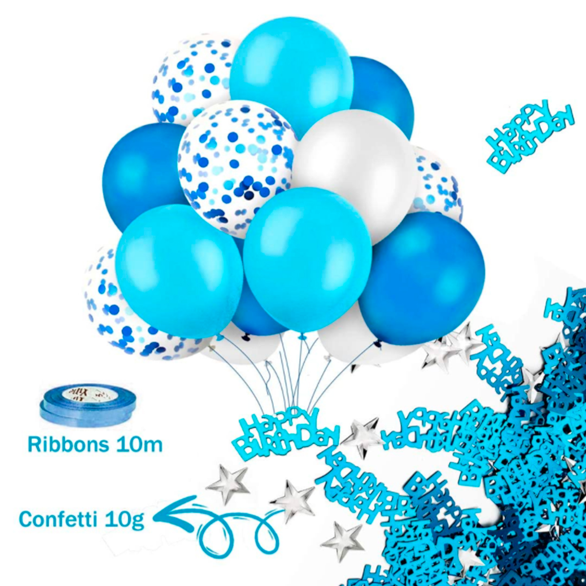 Foto 5 pulgar | Set de Globos Guirnalda Linium para Decoración Azul