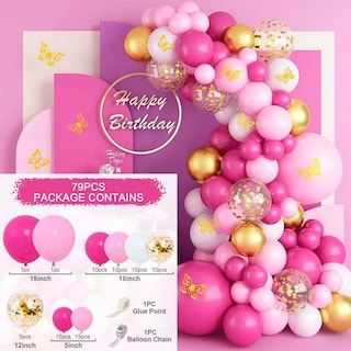 Foto 4 | Globos Guirnalda Linium para Decoración Rosa Dorado