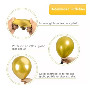 Foto 2 | Kit de Arco de Globos para Fiesta 110 Piezas Dorado/Negro