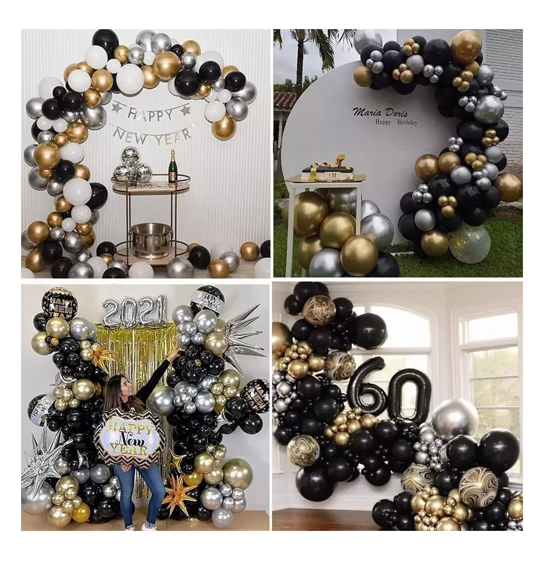 Foto 5 | Kit de Arco de Globos para Fiesta 110 Piezas Dorado/Negro