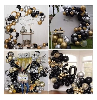 Foto 5 | Kit de Arco de Globos para Fiesta 110 Piezas Dorado/Negro
