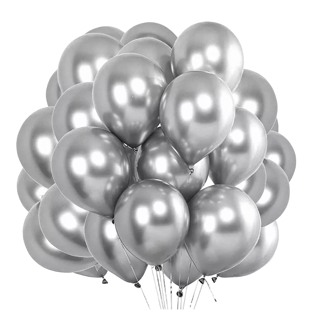 Globos de Látex para Bodas 50 Piezas Plata