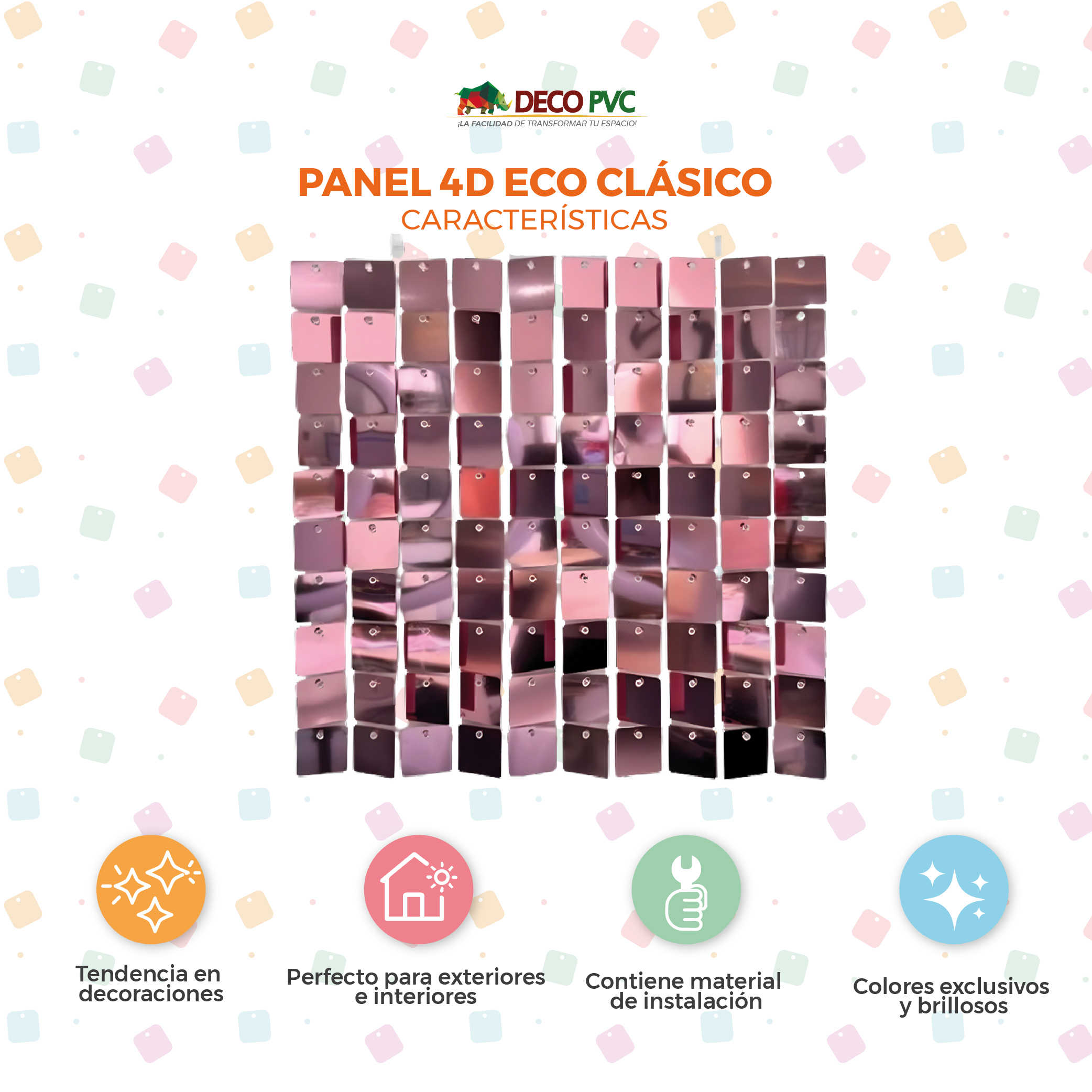 Foto 6 pulgar | Panel Decorativo 4D Eco Shimmer Wall 24 Piezas 30x30 cm Rosa Gold