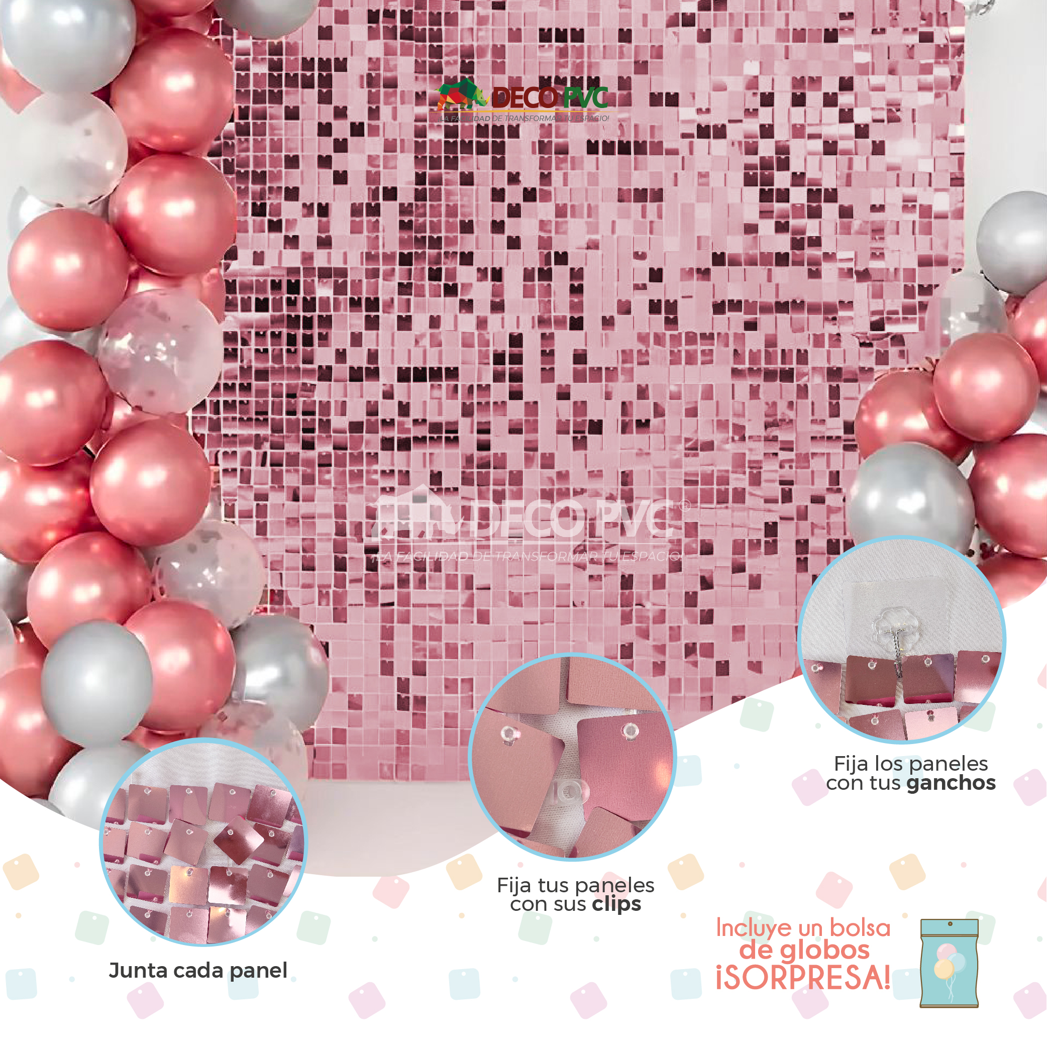 Foto 5 pulgar | Panel Decorativo 4d Eco Shimmer Wall 24pz 30*30cm Lentejuela (Sirena)