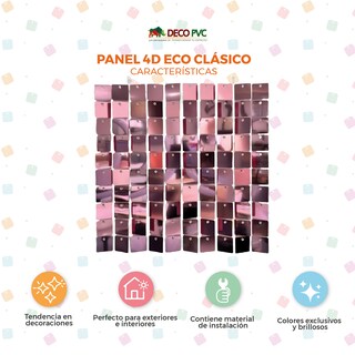 Foto 5 | Panel Decorativo 4d Eco Shimmer Wall 24pz 30*30cm Lentejuela (Arcoíris)