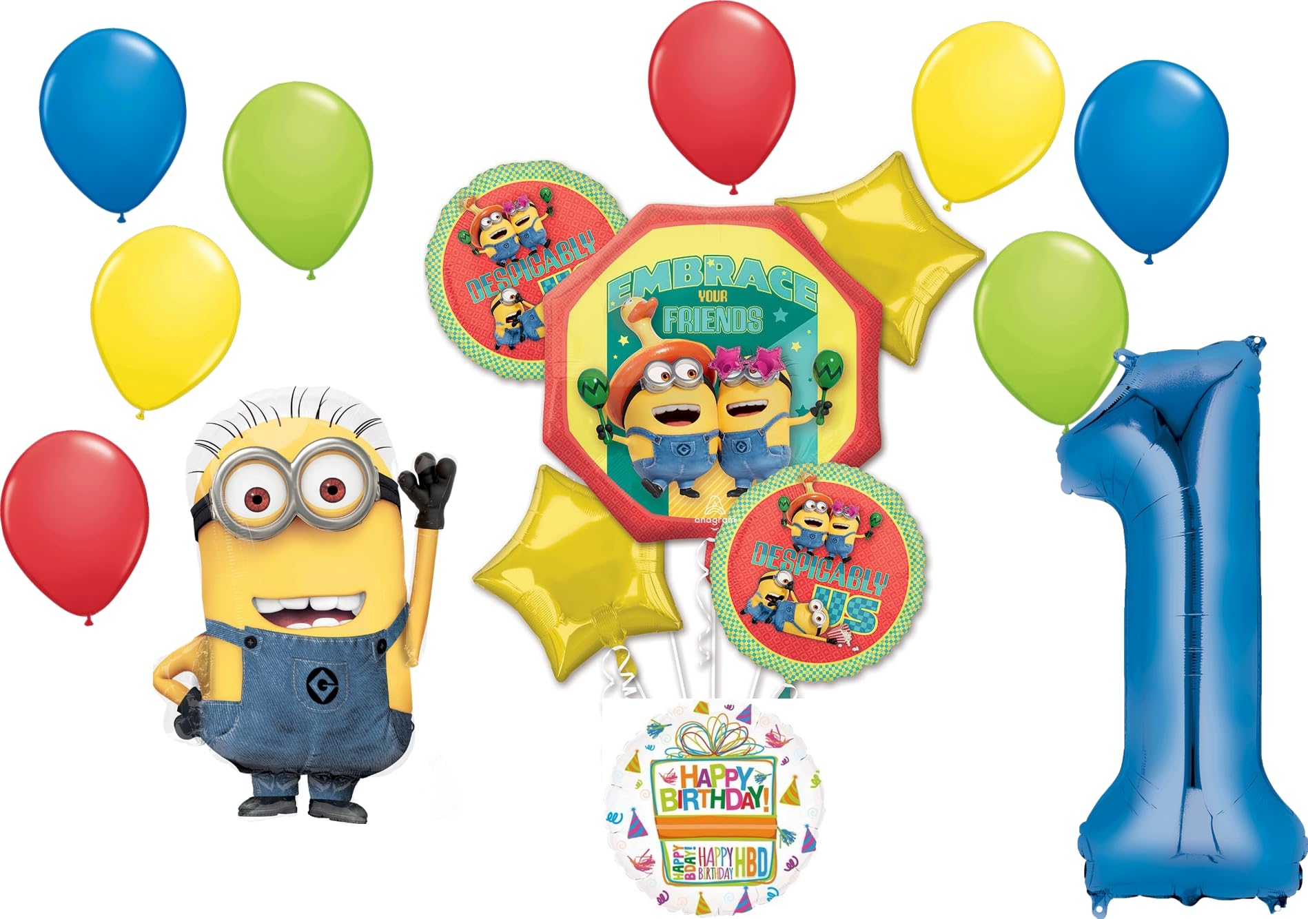 Foto 2 pulgar | Ramillete De Globos, Anagrama De Despicable Me Minions, Primer Cumpleaños - Venta Internacional.