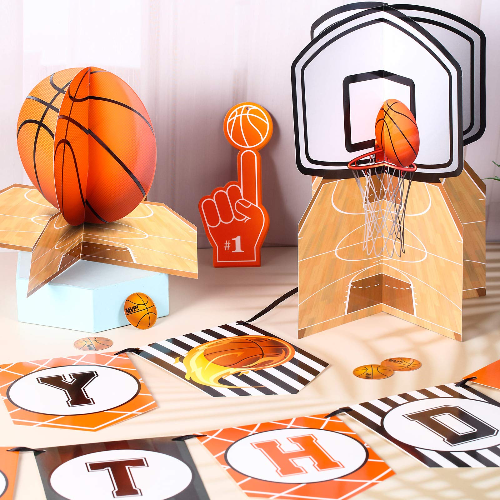 Foto 5 pulgar | Decoraciones De Fiesta Skylety Basketball Happy Birthday, 26 Unidades - Venta Internacional.