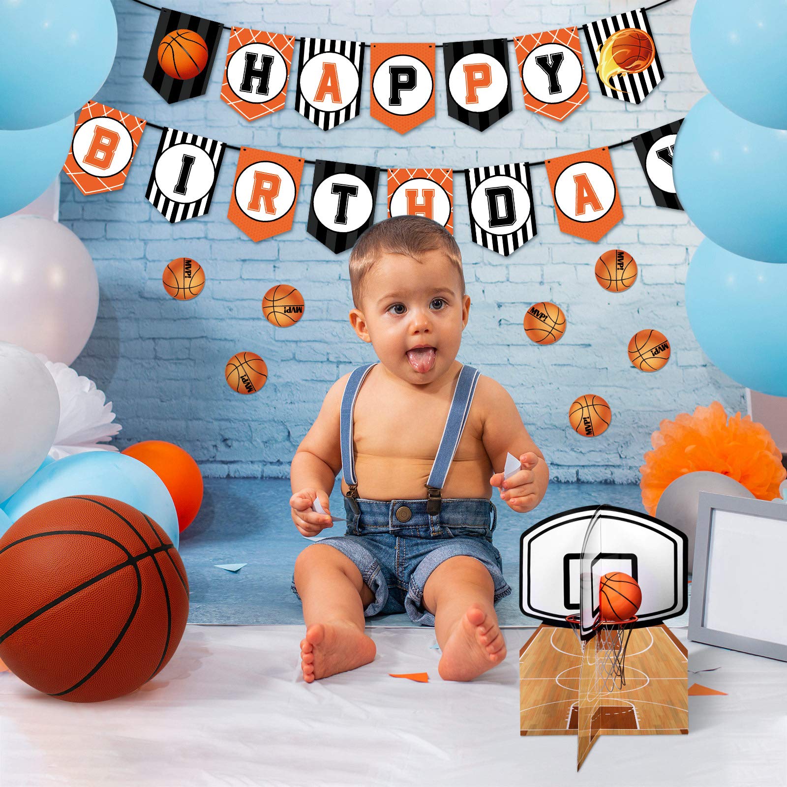 Foto 7 pulgar | Decoraciones De Fiesta Skylety Basketball Happy Birthday, 26 Unidades - Venta Internacional.