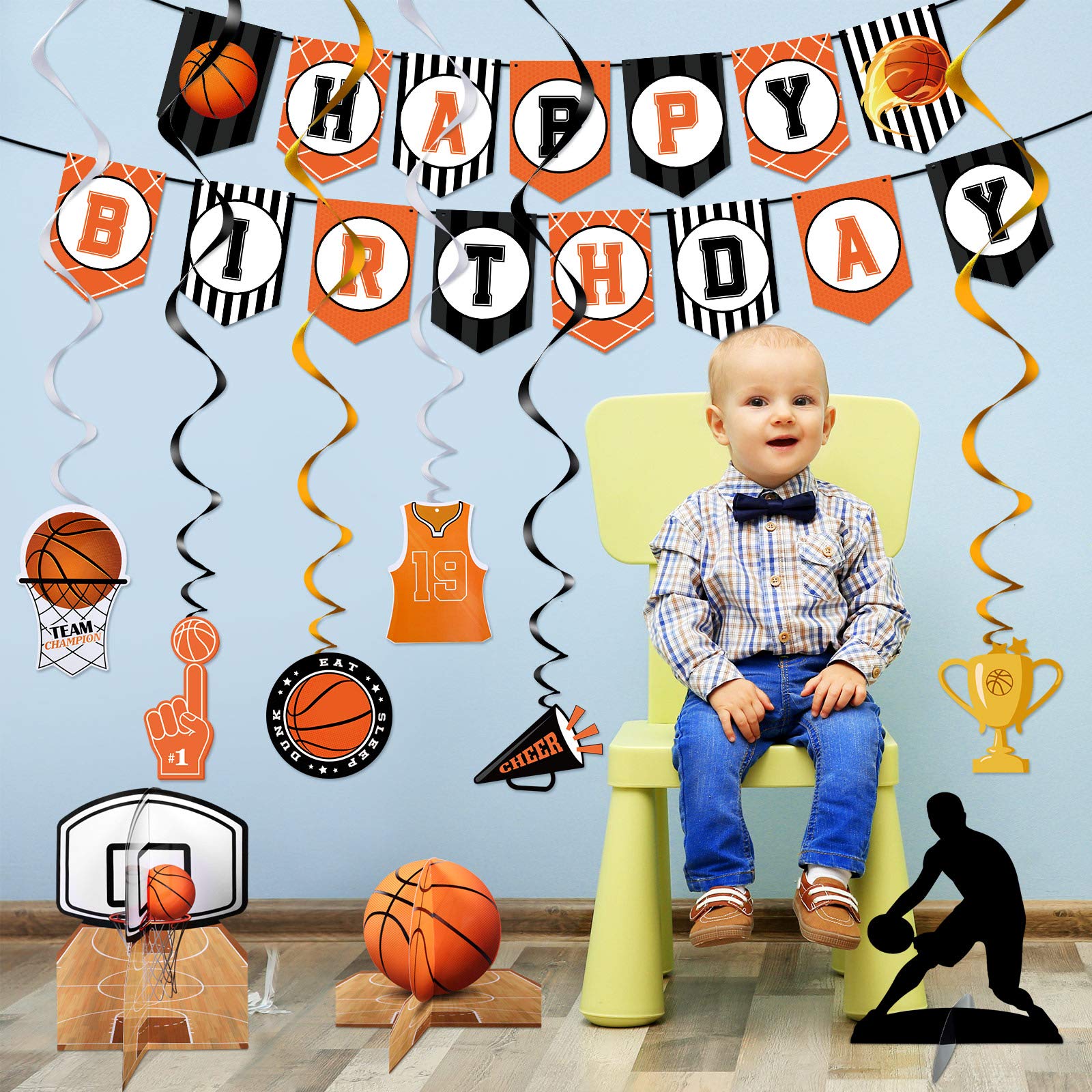 Foto 8 pulgar | Decoraciones De Fiesta Skylety Basketball Happy Birthday, 26 Unidades - Venta Internacional.