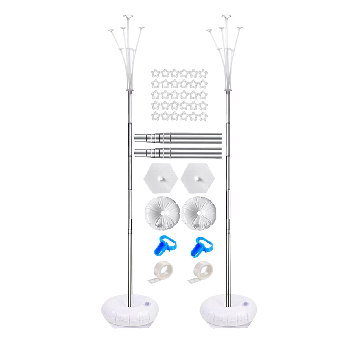 Foto 1 | Kit De Columna Metal Con Base Para Globos, 2 Piezas Blanco