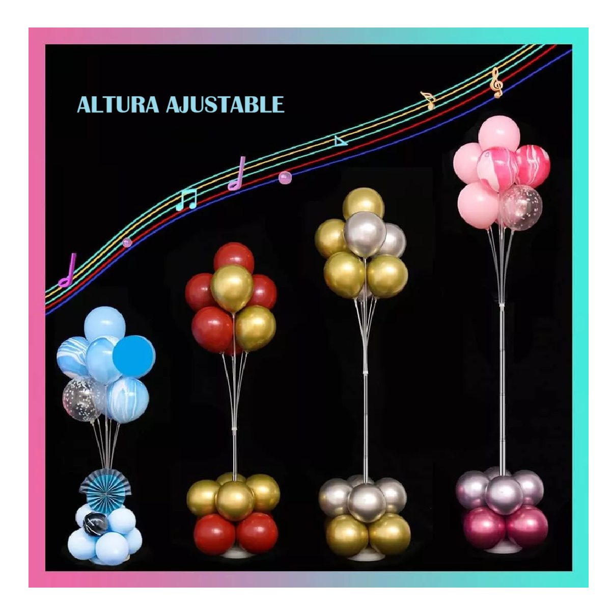 Foto 2 | Kit De Columna Metal Con Base Para Globos, 2 Piezas Blanco