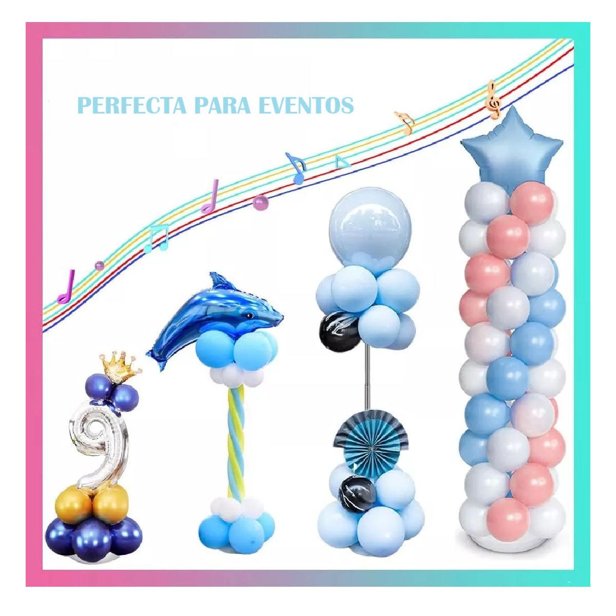 Foto 5 pulgar | Kit De Columna Metal Con Base Para Globos, 2 Piezas Blanco