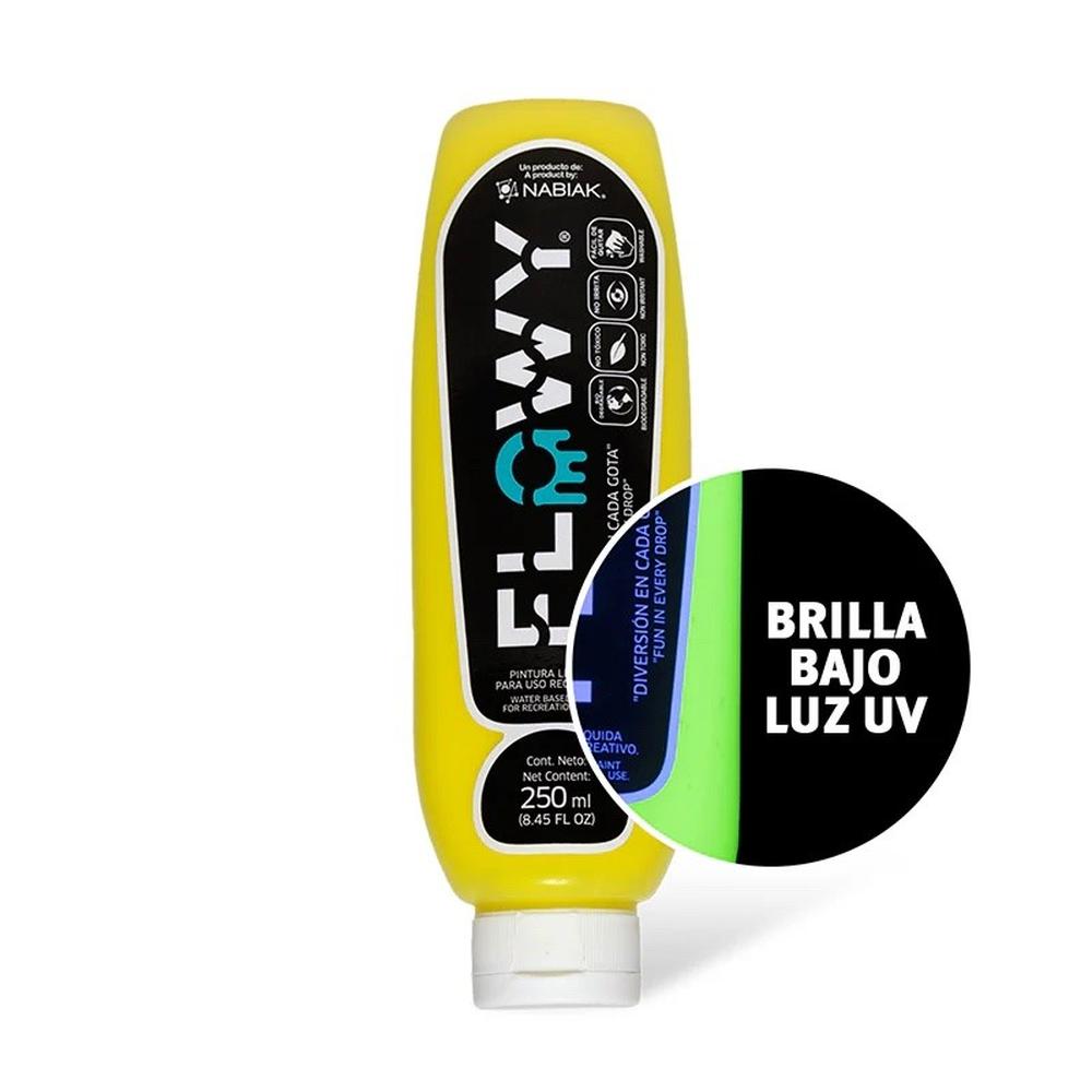 Foto 2 pulgar | Pintura Liquida Fluorescente Holi Flowy Amarillo 250ml