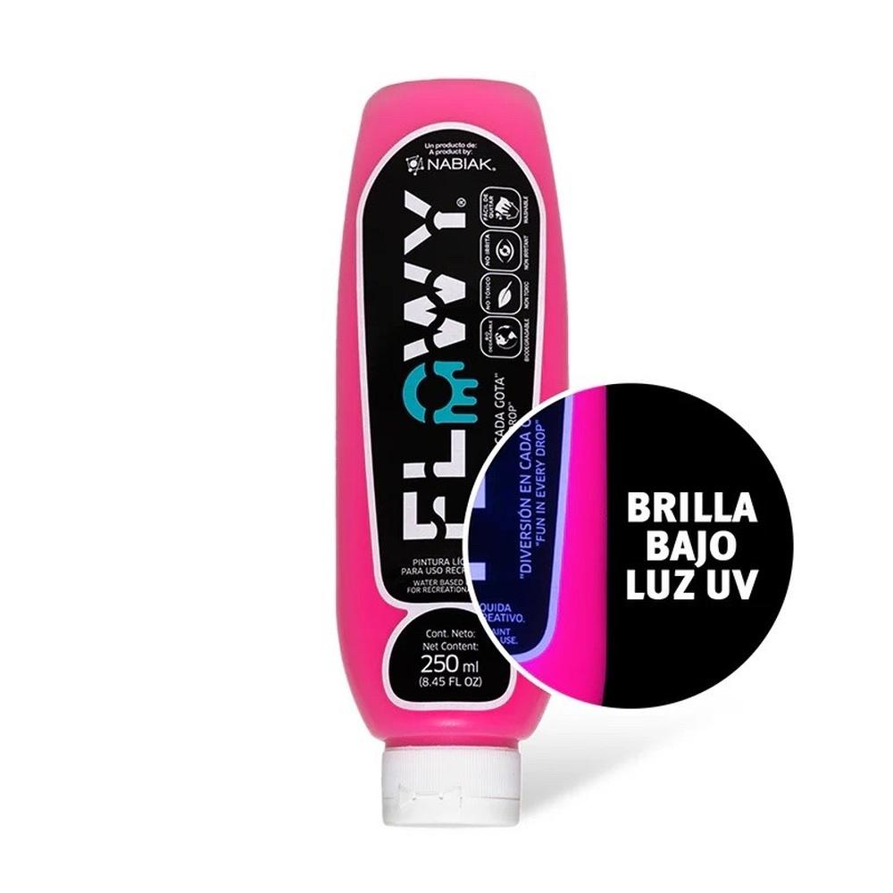 Pintura Liquida Fluorescente Holi Flowy Rosa 250ml