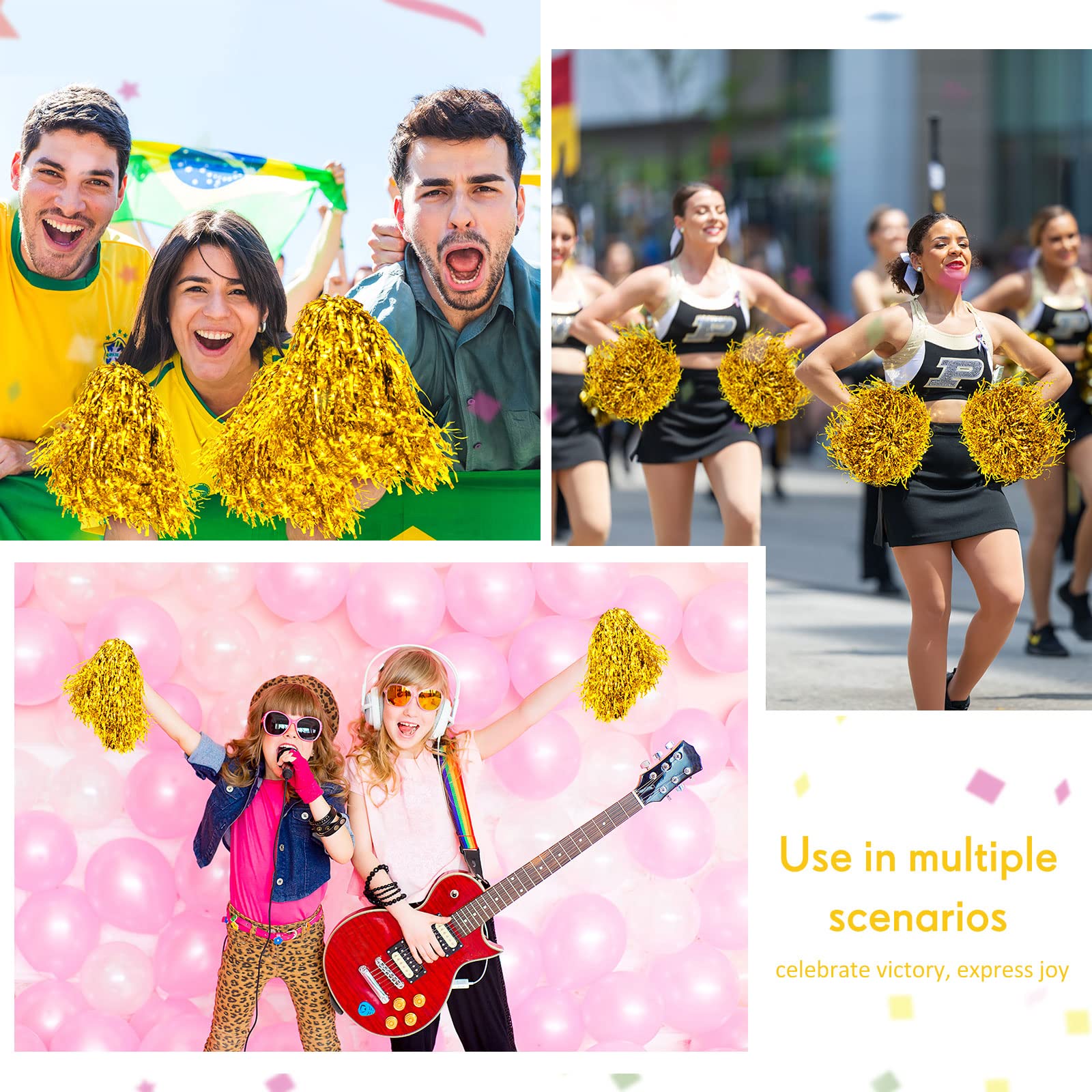 Foto 7 | Lámina Metálica Jerify De Cheerleading Poms, 60 Unidades, Color Dorado - Venta Internacional.