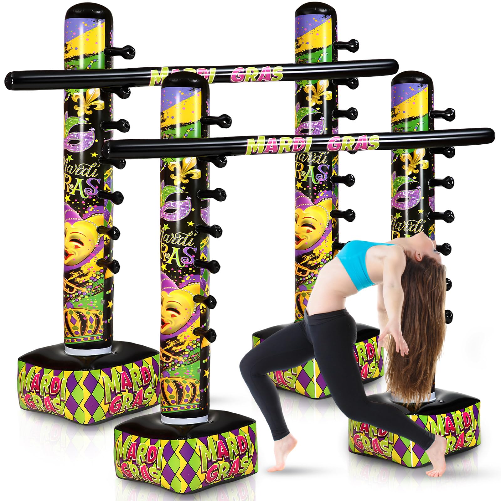 Foto 2 pulgar | Juego De Limbo Inflable Gejoy Mardi Gras Carnival Party X2 - Venta Internacional.