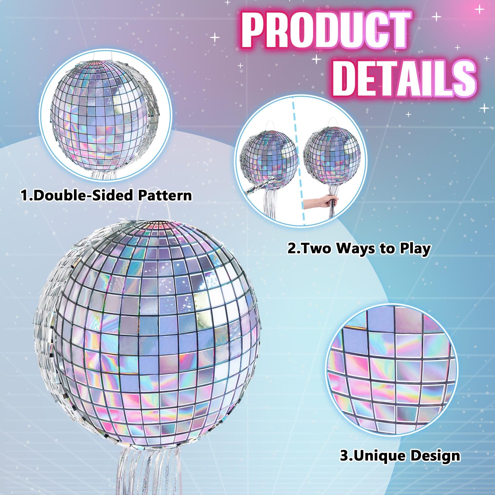 Foto 5 pulgar | Bola De Discoteca Piñata Wernnsai Para Fiesta De Cumpleaños De Adultos, 31 Cm - Venta Internacional.