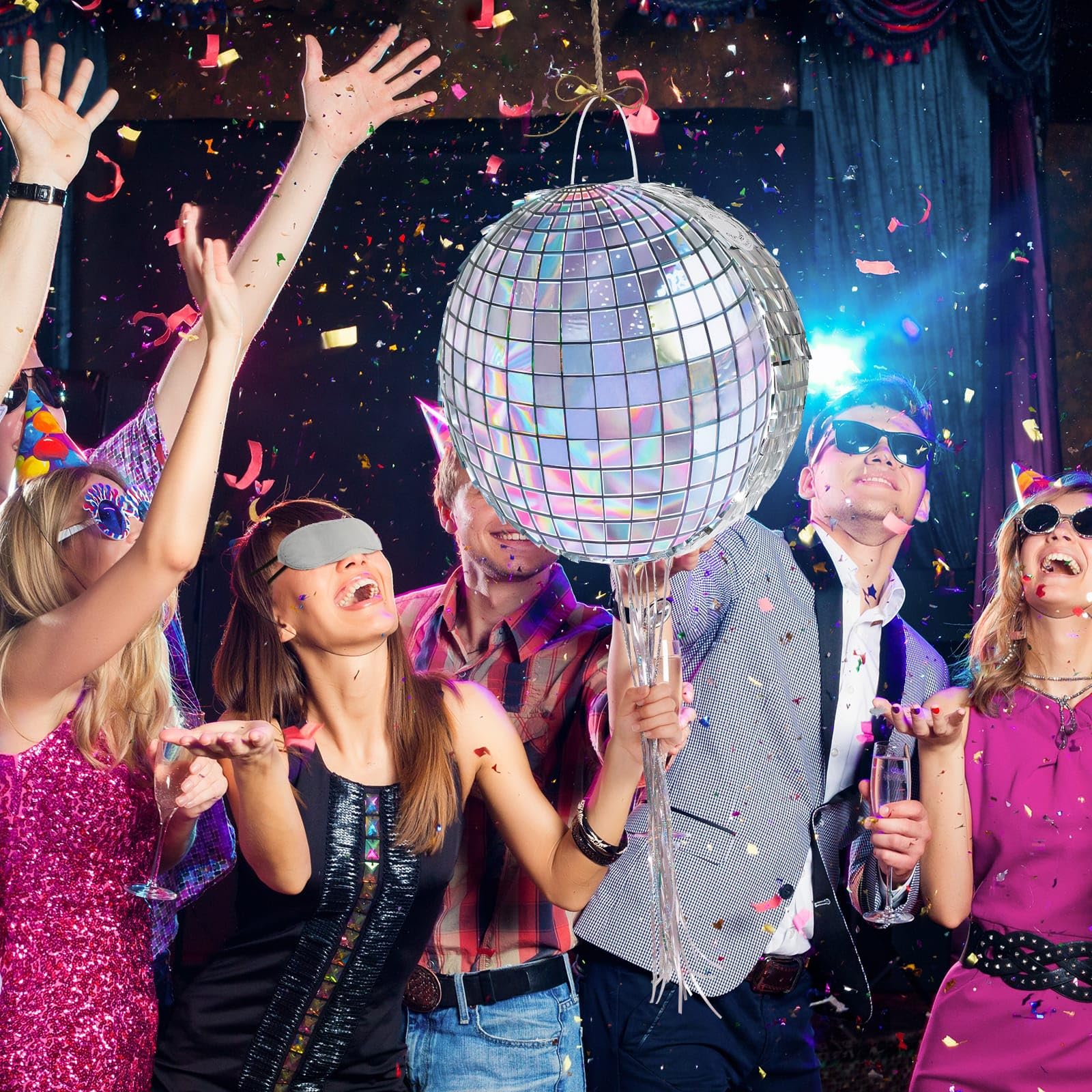 Foto 7 pulgar | Bola De Discoteca Piñata Wernnsai Para Fiesta De Cumpleaños De Adultos, 31 Cm - Venta Internacional.