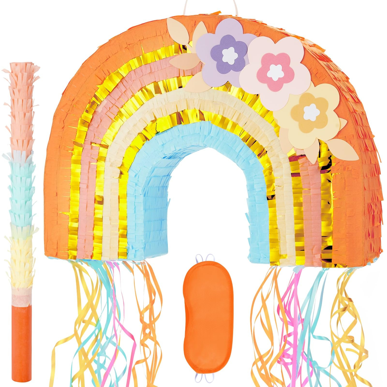 Foto 2 pulgar | Cordón Con Forma De Arcoíris Para Piñata Wernnsai, Con Venda En Los Ojos Y Bate - Venta Internacional.
