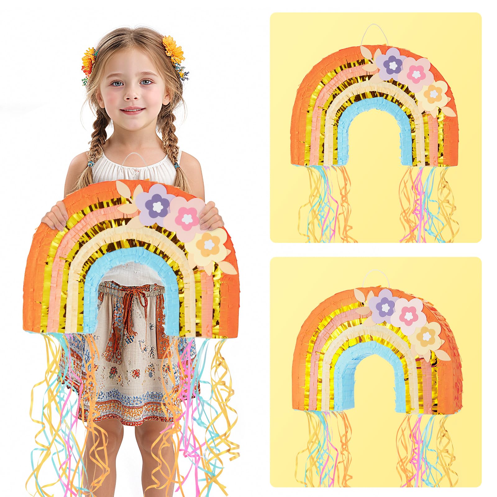 Foto 7 pulgar | Cordón Con Forma De Arcoíris Para Piñata Wernnsai, Con Venda En Los Ojos Y Bate - Venta Internacional.