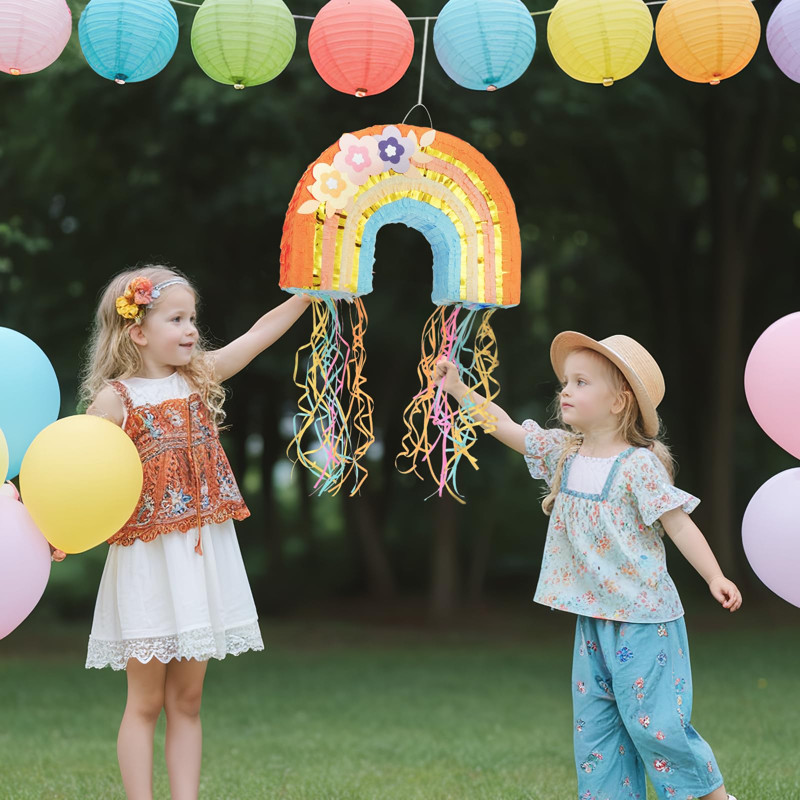 Foto 7 | Cordón Con Forma De Arcoíris Para Piñata Wernnsai, Con Venda En Los Ojos Y Bate - Venta Internacional.