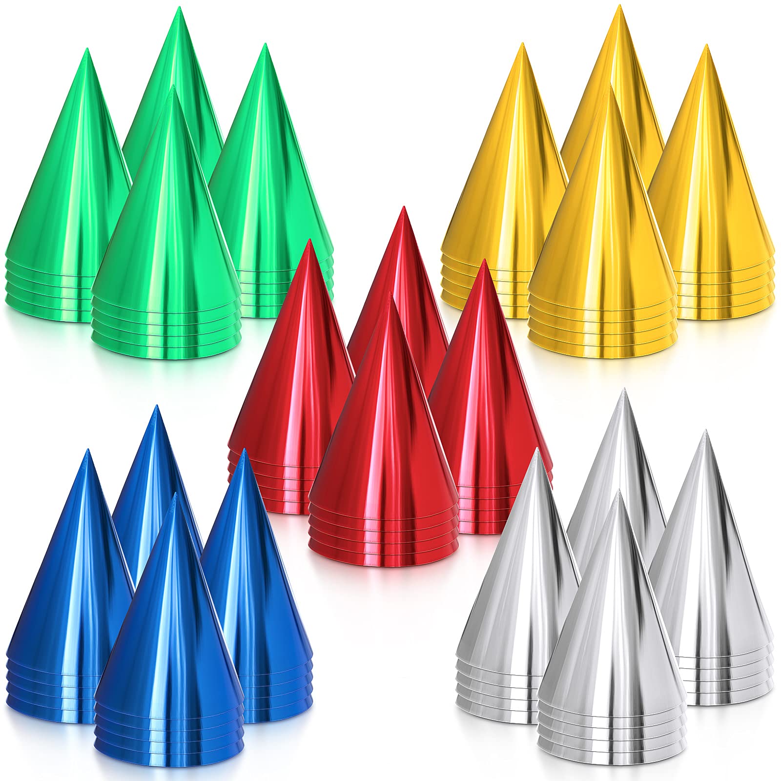 Foto 2 pulgar | Sombreros De Fiesta Sumind 100 Coloridos Con Forma De Cono De Lámina Metálica Para Adultos - Venta Internacional.
