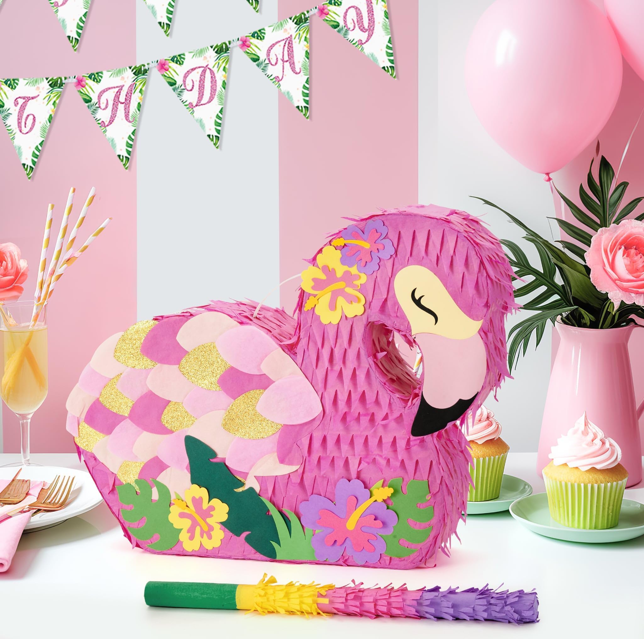 Foto 4 pulgar | Paquete De Piñata Wernnsai De Color Rosa Flamenco Con Venda En Los Ojos Y Murciélago - Venta Internacional.