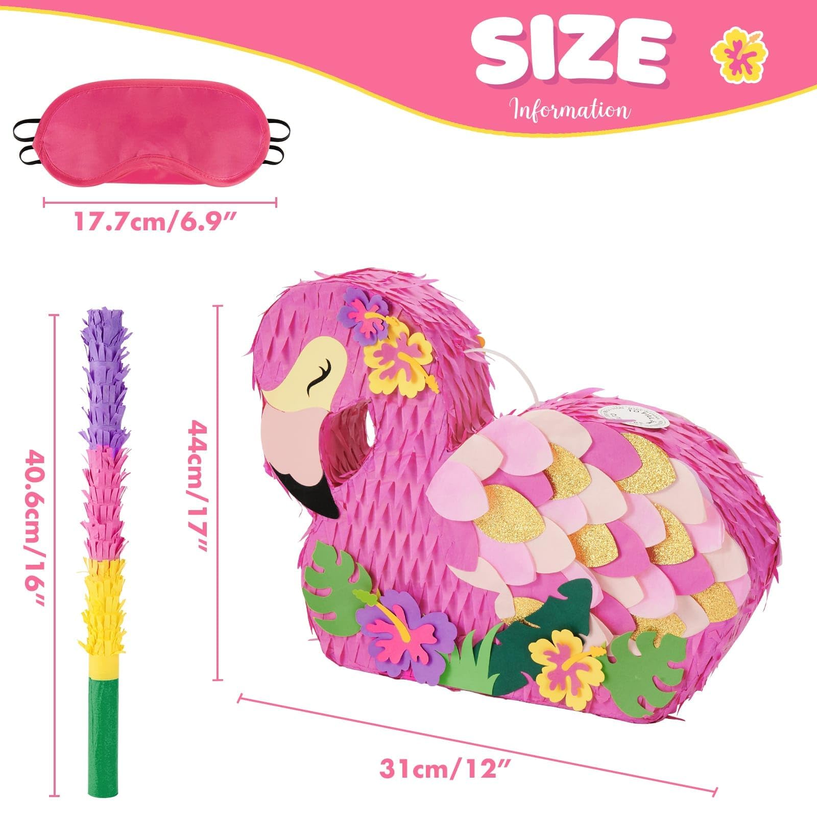 Foto 5 pulgar | Paquete De Piñata Wernnsai De Color Rosa Flamenco Con Venda En Los Ojos Y Murciélago - Venta Internacional.
