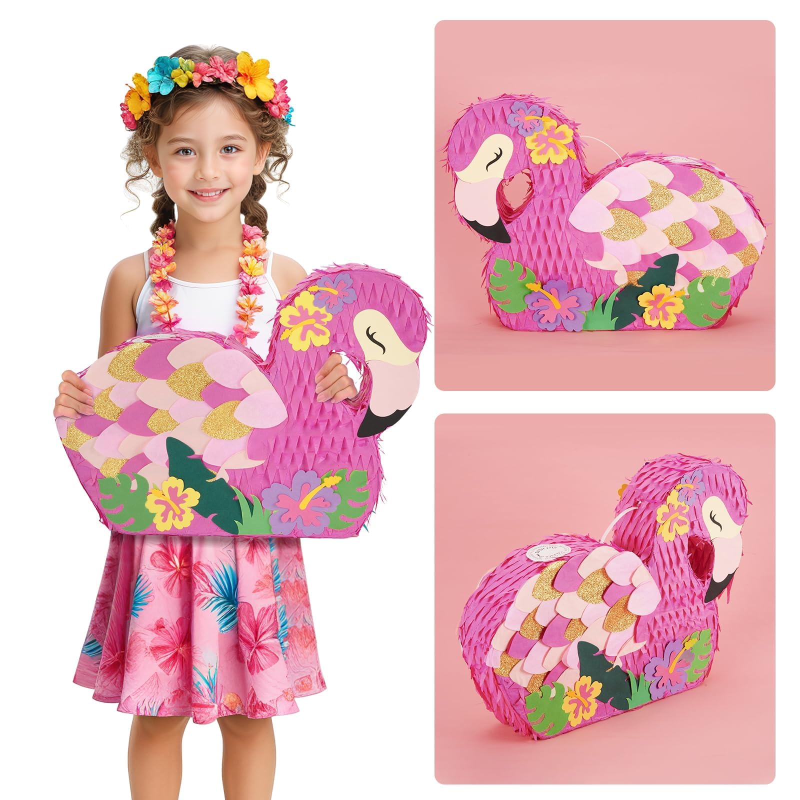 Foto 6 | Paquete De Piñata Wernnsai De Color Rosa Flamenco Con Venda En Los Ojos Y Murciélago - Venta Internacional.