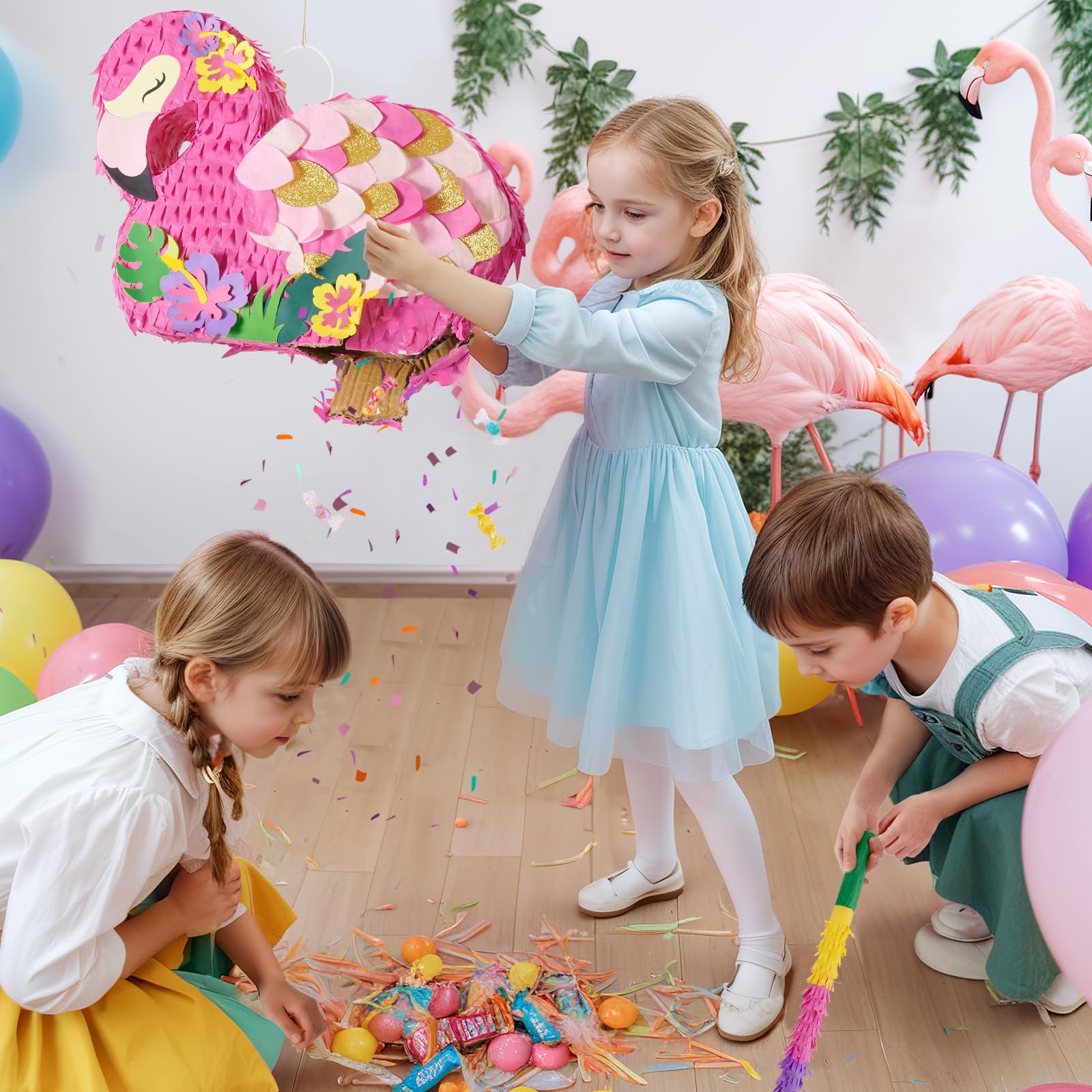 Foto 7 | Paquete De Piñata Wernnsai De Color Rosa Flamenco Con Venda En Los Ojos Y Murciélago - Venta Internacional.