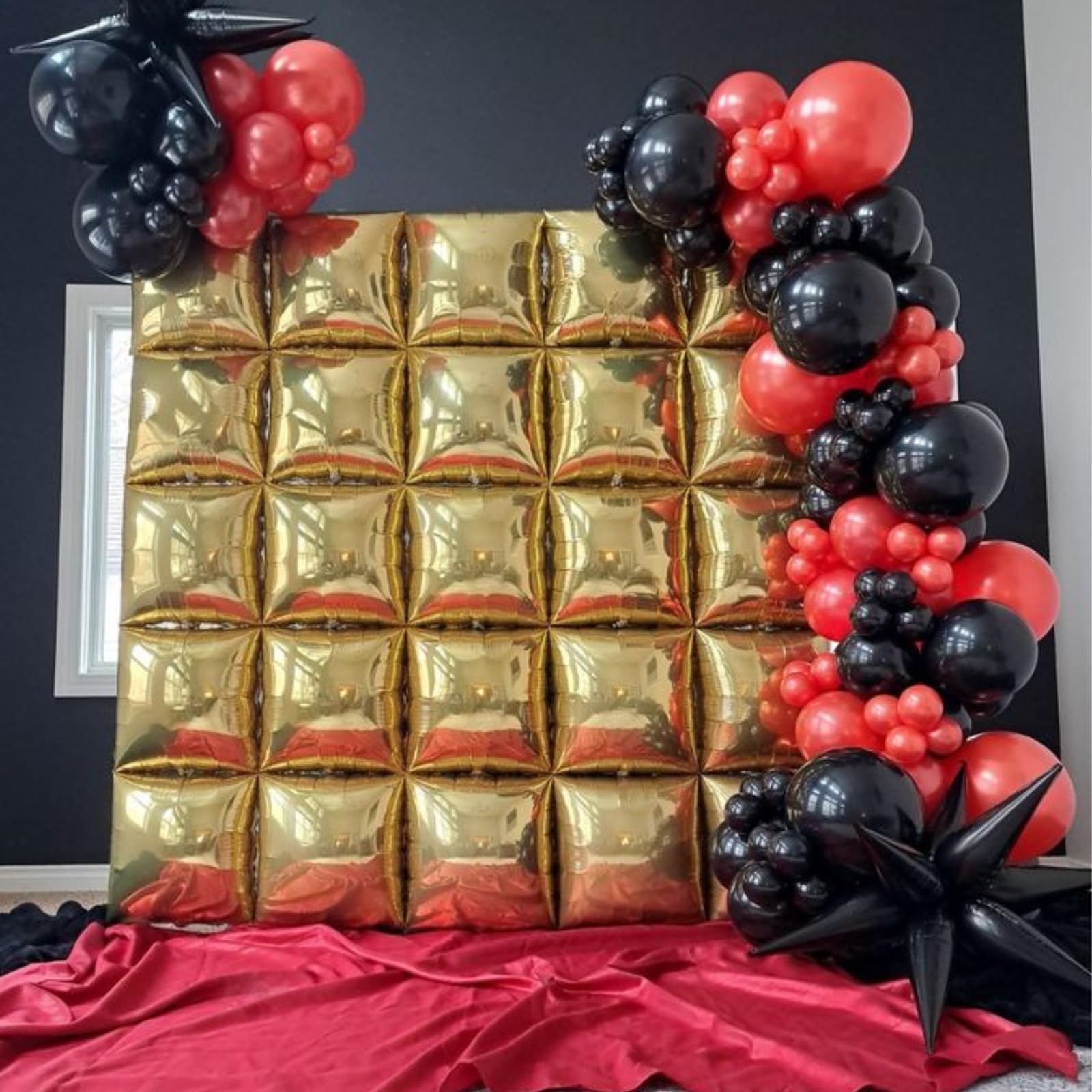 Foto 5 pulgar | Kit De Pared Con Globos Feyg, Lámina Cuadrada Dorada Metalizada, 48 Cm, 25 Unidades - Venta Internacional.