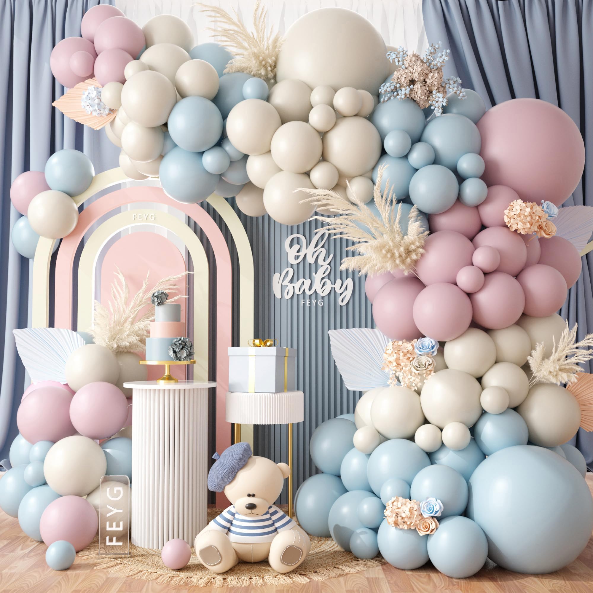 Foto 2 pulgar | Kit Gender Reveal Con Forma De Guirnalda Con Forma De Arco Con Forma De Globo Feyg, Color Rosa Y Azul - Venta Intern
