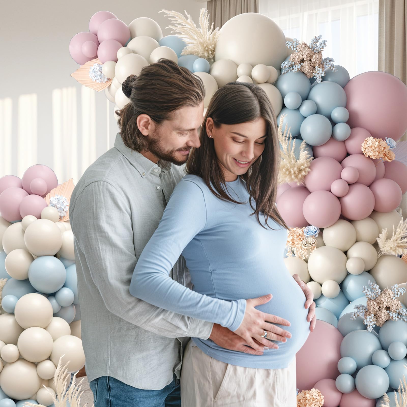 Foto 8 pulgar | Kit Gender Reveal Con Forma De Guirnalda Con Forma De Arco Con Forma De Globo Feyg, Color Rosa Y Azul - Venta Intern