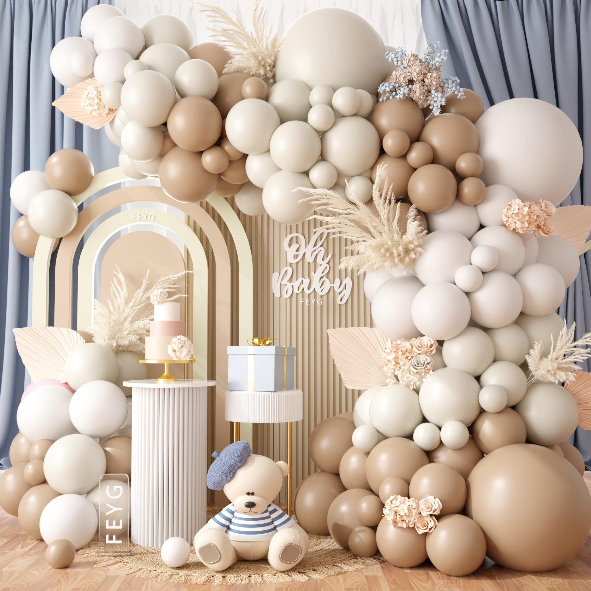 Foto 2 pulgar | Kit De Guirnaldas Con Forma De Arco Con Forma De Globo Feyg Netural Bear Baby Shower - Venta Internacional.