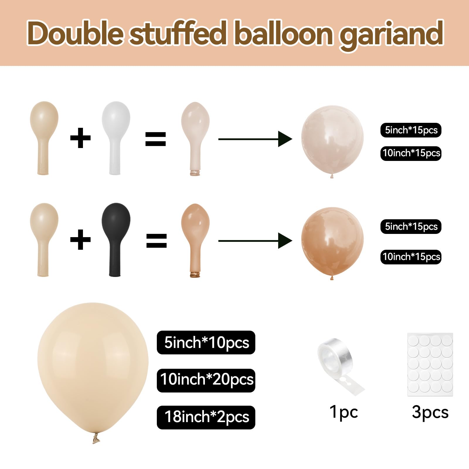 Foto 2 | Kit De Guirnaldas Con Forma De Arco Con Forma De Globo Feyg Netural Bear Baby Shower - Venta Internacional.