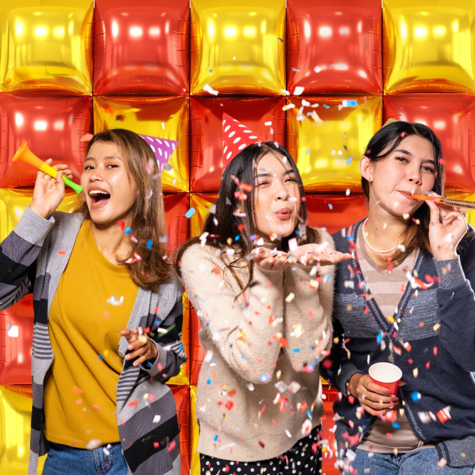 Foto 6 pulgar | Kit De Pared Con Globos Feyg, Rojo, Negro Y Dorado Metalizado, 48 Cm, 25 Unidades - Venta Internacional.