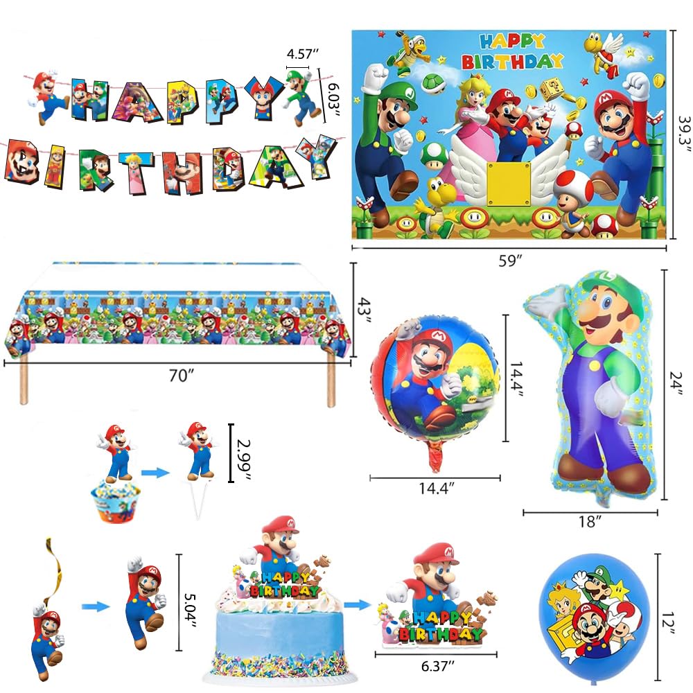 Foto 4 pulgar | Artículos De Fiesta Para Decoración De Cumpleaños De Mario Con Pancarta Y Más - Venta Internacional.