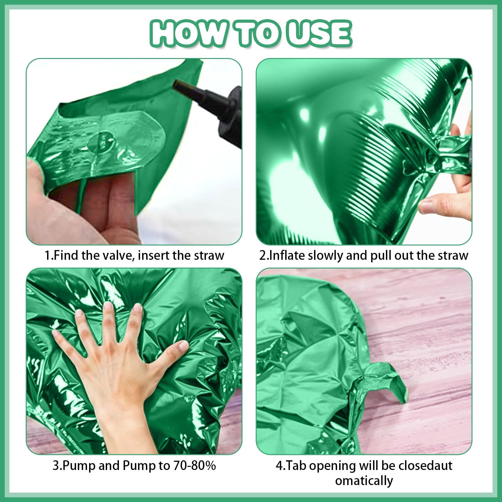 Foto 7 pulgar | Kit De Globos De Pared Feyg, Metálico, Verde, Plateado Y Negro, Fútbol - Venta Internacional.
