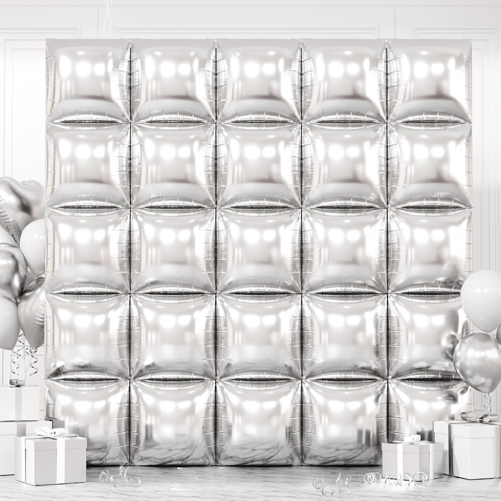Foto 1 | Kit De Pared Con Globos Feyg, Plata Metalizada, Doble Cara, 48 Cm - Venta Internacional.