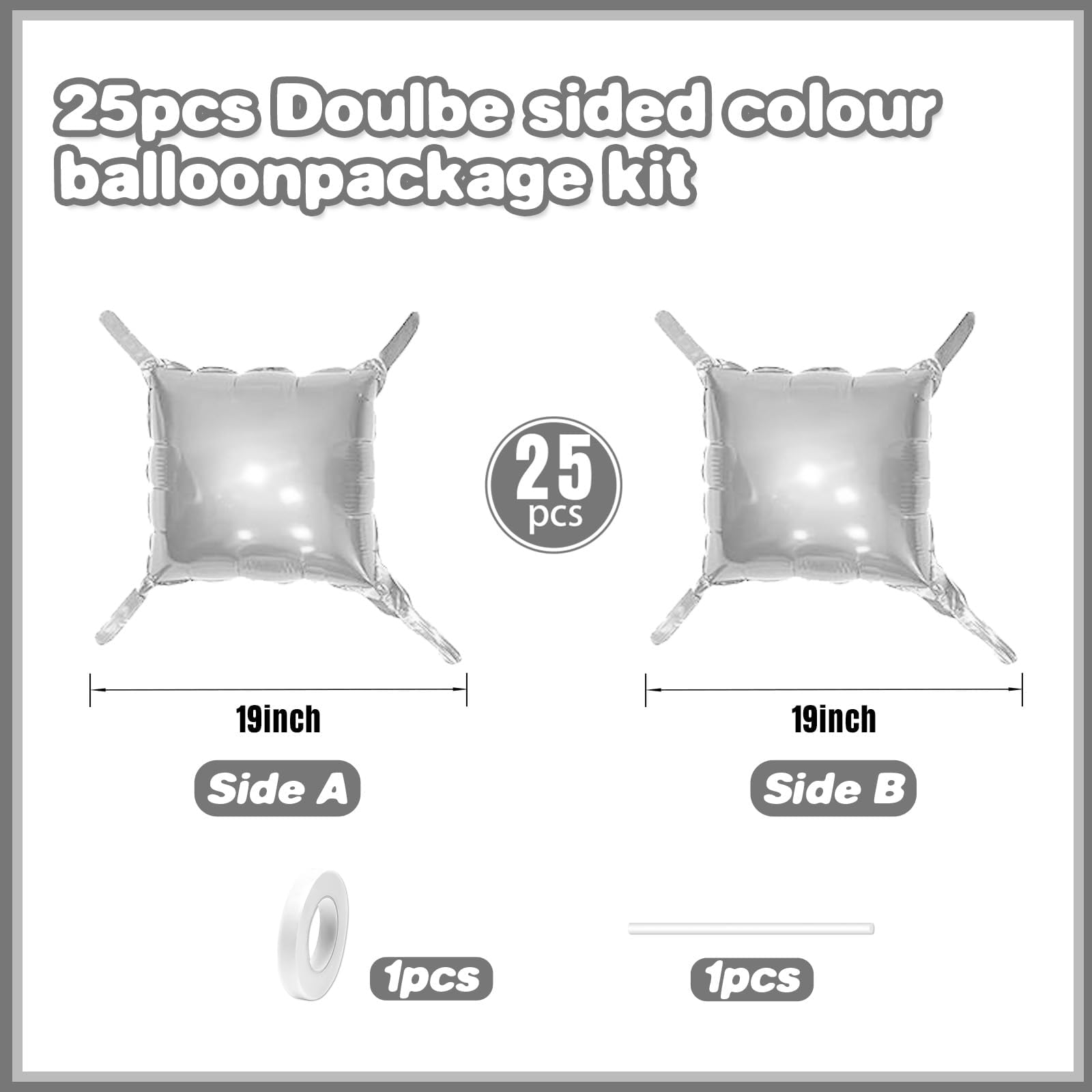 Foto 3 pulgar | Kit De Pared Con Globos Feyg, Plata Metalizada, Doble Cara, 48 Cm - Venta Internacional.