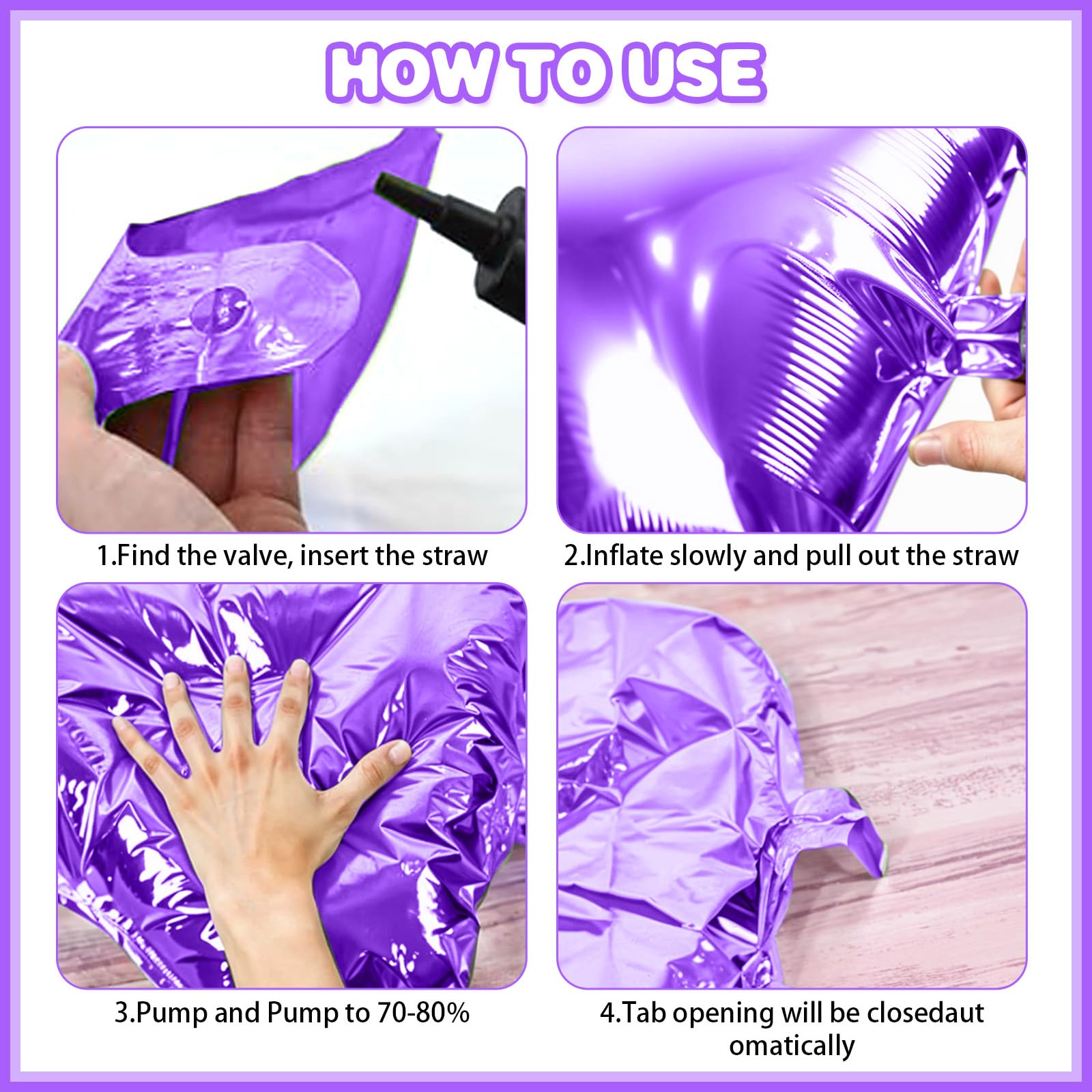 Foto 7 pulgar | Kit De Pared Con Globos Feyg, Morado Metalizado, Dorado Y Plateado, 48 Cm, 25 Unidades - Venta Internacional.