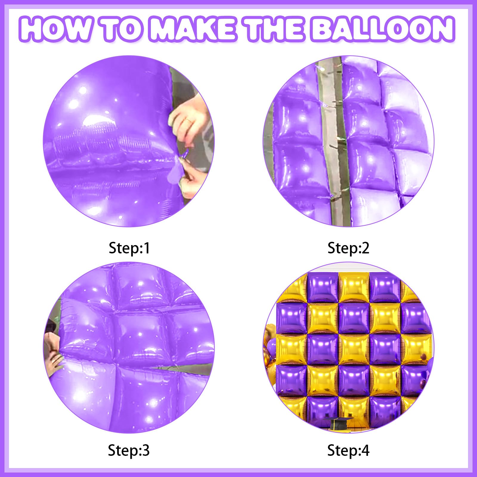 Foto 8 pulgar | Kit De Pared Con Globos Feyg, Morado Metalizado, Dorado Y Plateado, 48 Cm, 25 Unidades - Venta Internacional.