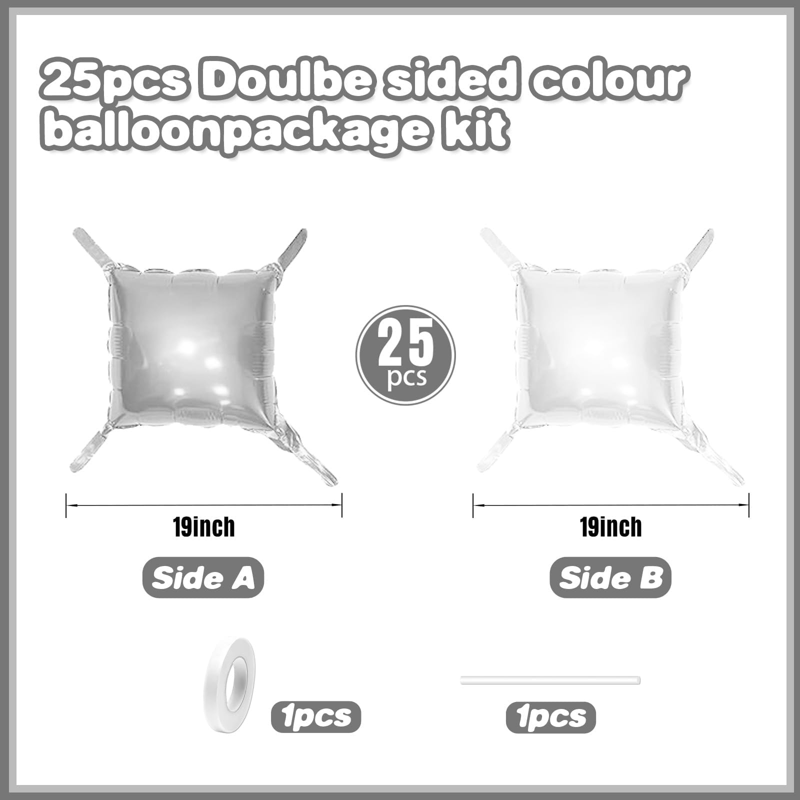 Foto 3 pulgar | Kit De Pared Con Globos Feyg, Blanco Perlado Y Plateado, 48 Cm, Con Cinta - Venta Internacional.