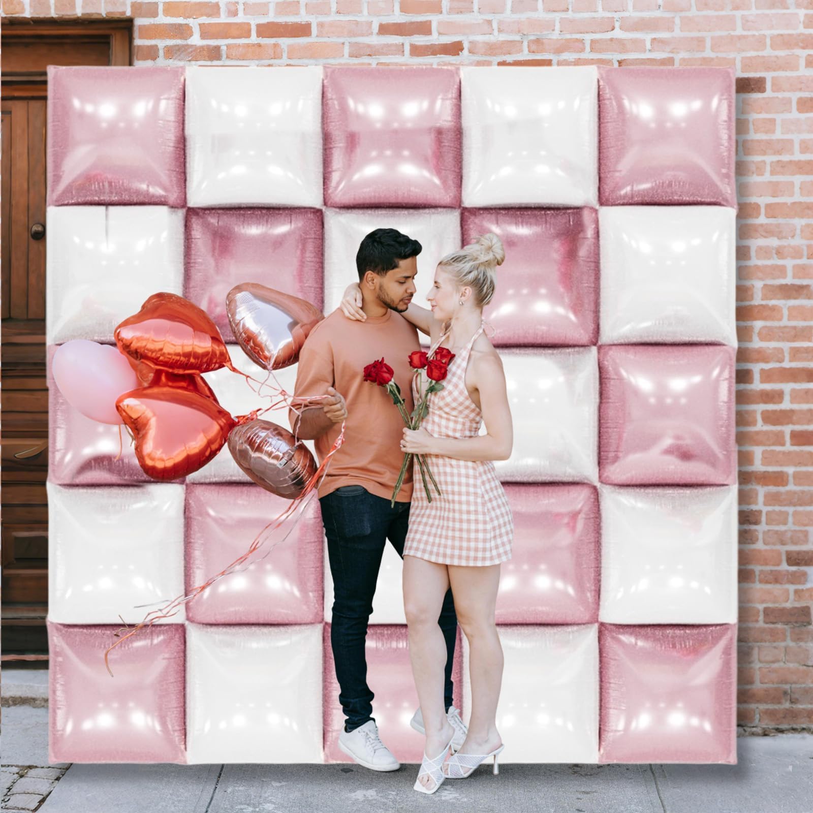 Foto 5 | Kit De Pared Con Globos Feyg Pearl Pink White, 48 Cm, Lámina Cuadrada, 25 - Venta Internacional.