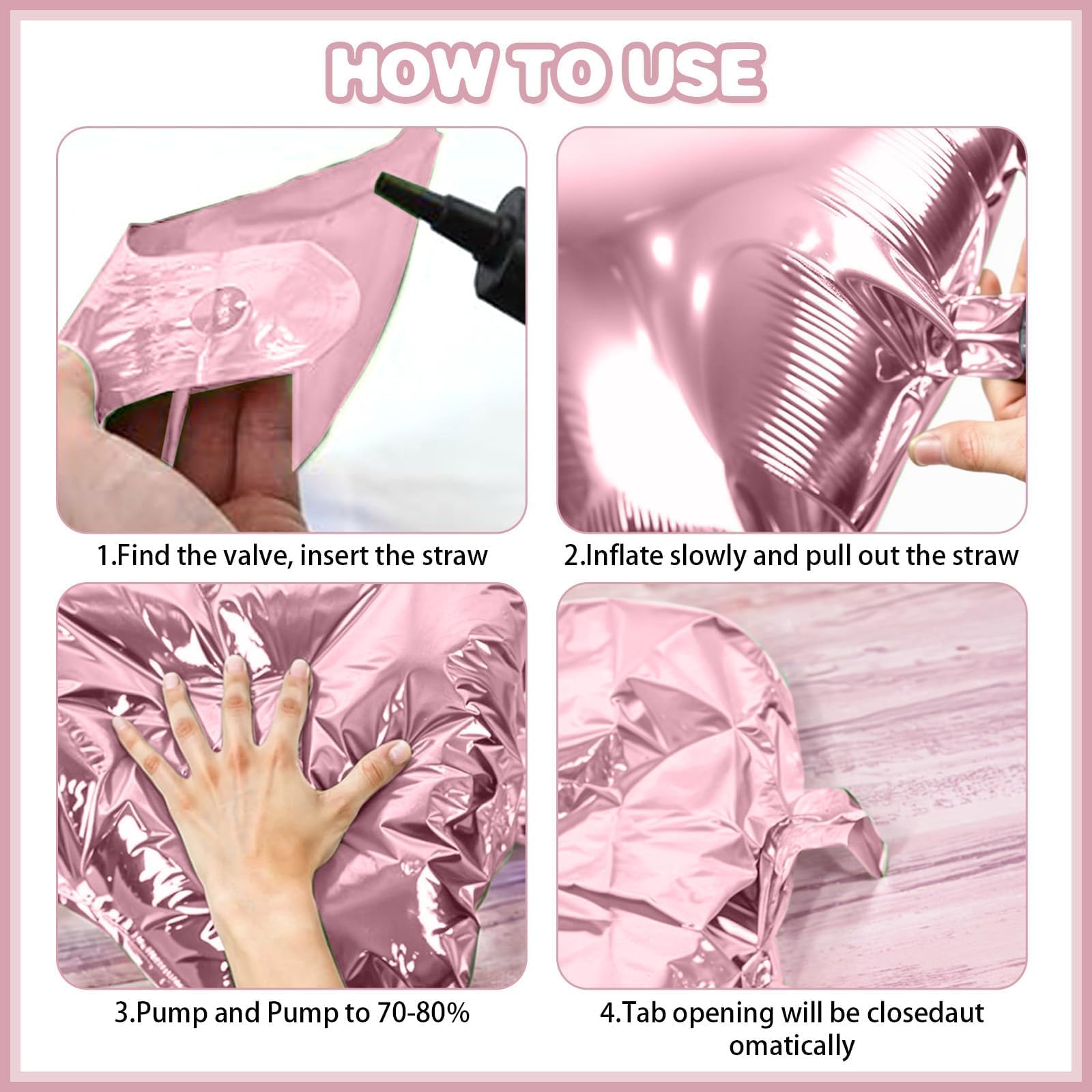 Foto 7 pulgar | Kit De Pared Con Globos Feyg Pearl Pink White, 48 Cm, Lámina Cuadrada, 25 - Venta Internacional.