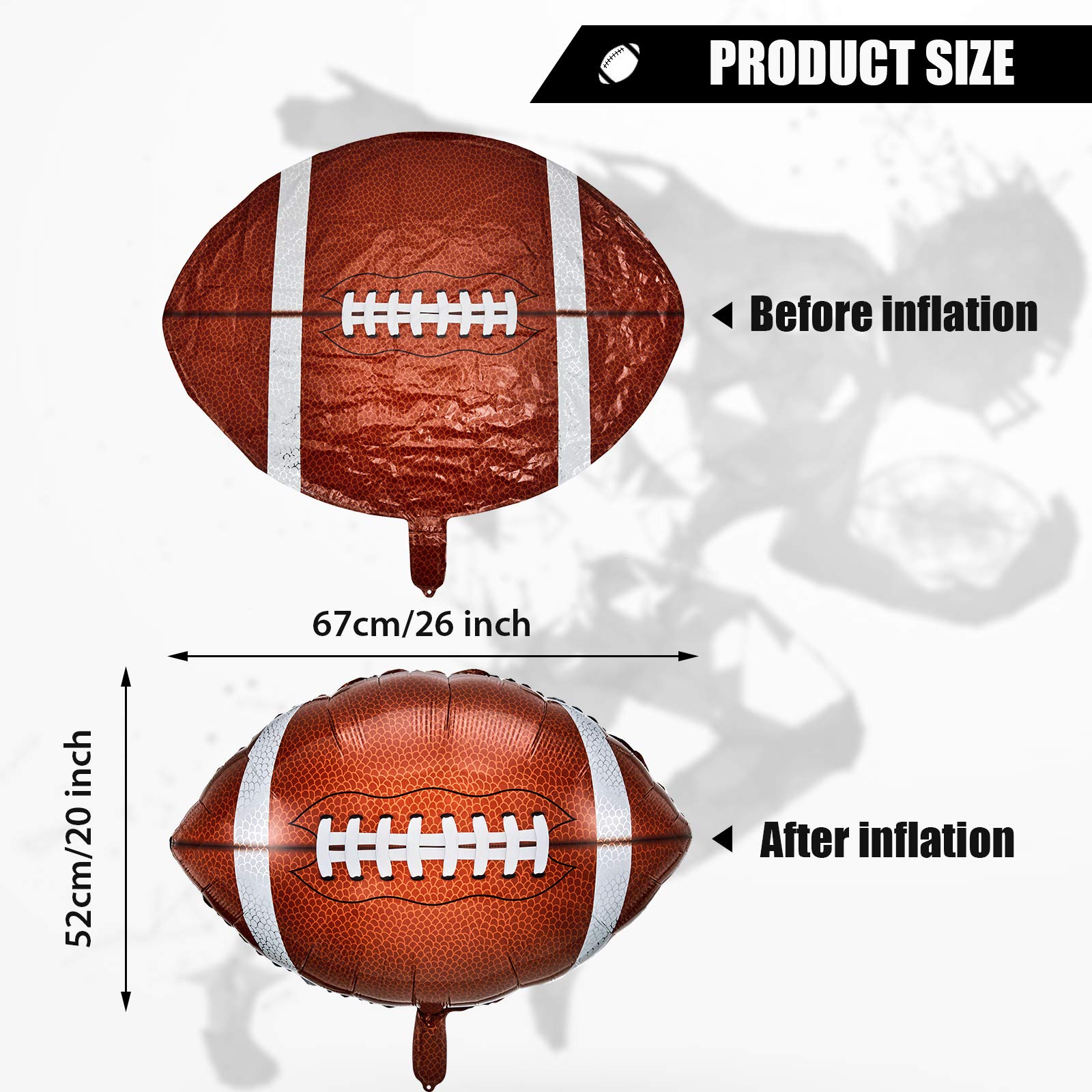 Foto 3 pulgar | Globos De Fútbol Skylety Football Rugby, Papel De Aluminio, 66 Cm - Venta Internacional.