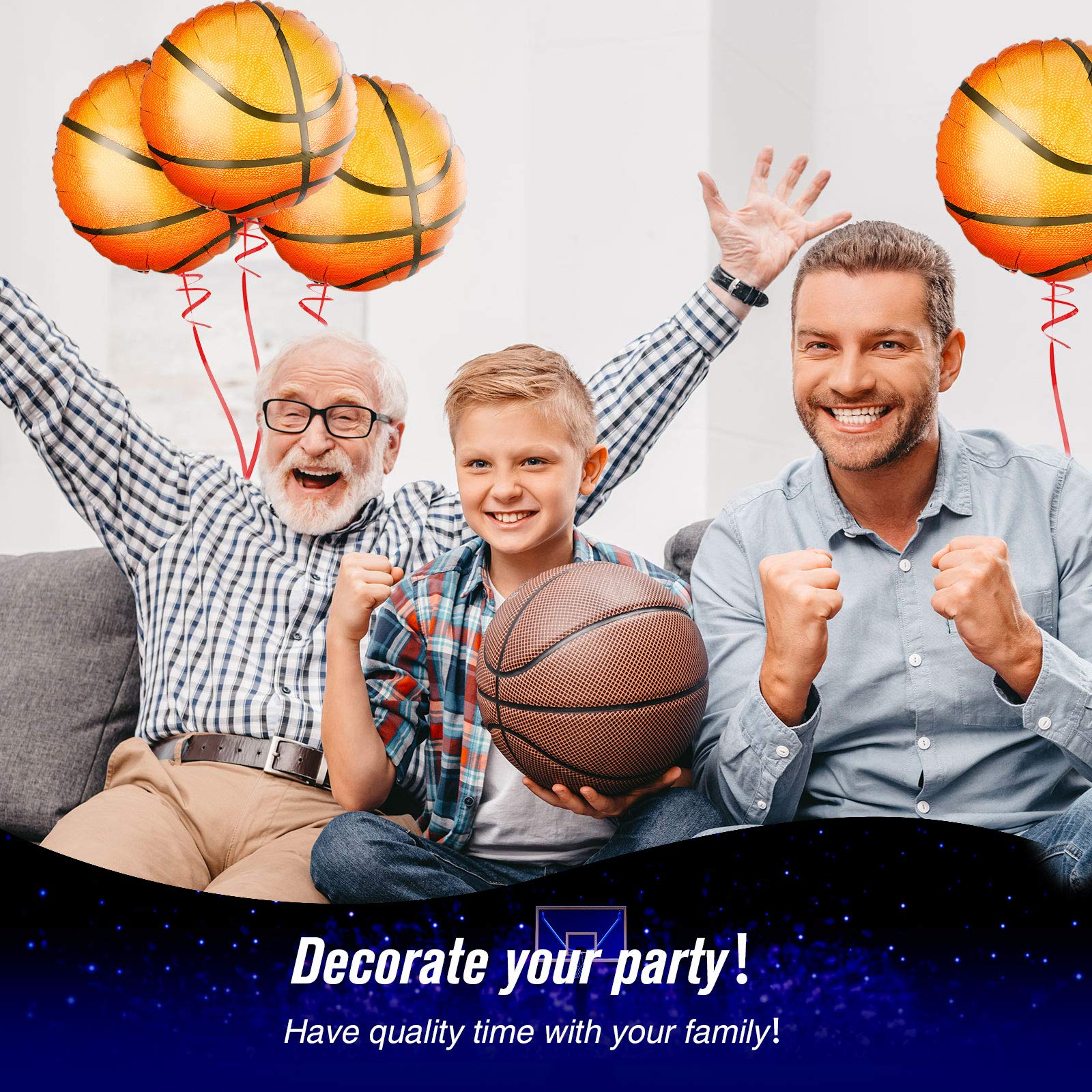 Foto 7 pulgar | Juego De Globos De Baloncesto Skylety, 46 Cm, Papel De Aluminio, 6 Unidades - Venta Internacional.