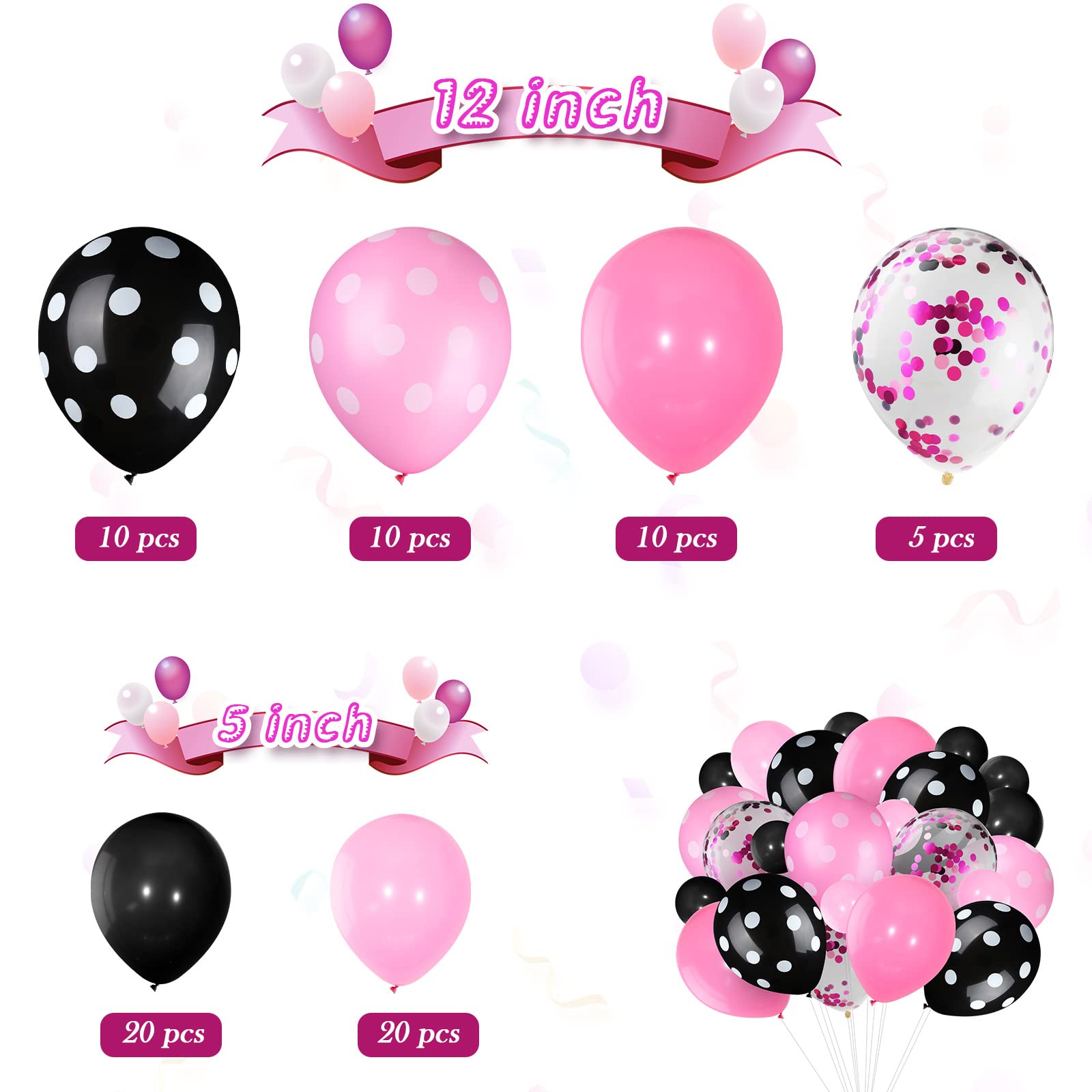 Foto 3 pulgar | Globos De Fiesta Skylety, 75 Piezas, Color Ratón, Con Confeti - Venta Internacional.
